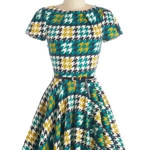 Like a Lucky Lady Dress in Houndstooth